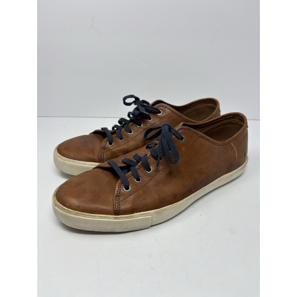 Frye Leather Sneakers Mens 12 Brown Shoes Low Top Lace Up READ